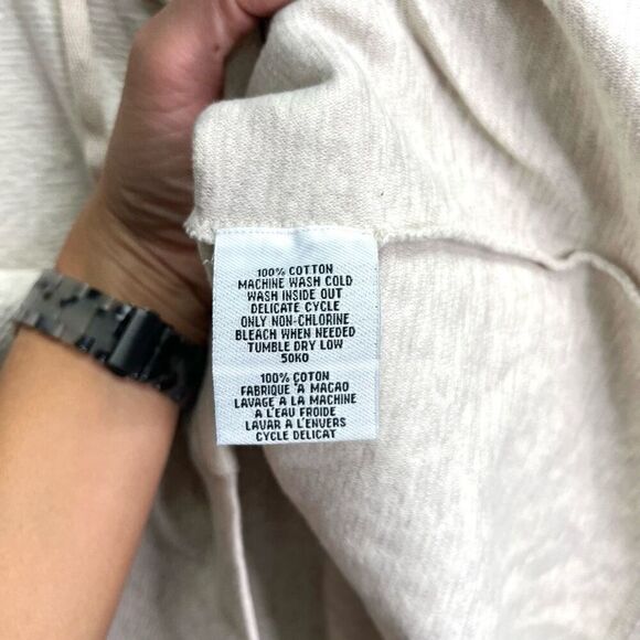 Eileen Fisher Jacket Women’s Small Cream Cotton Muslin Creped Ottoman Zip Up Hoo - Picture 7 of 7